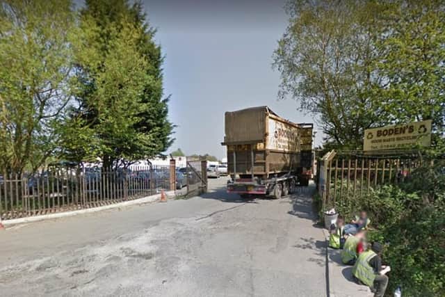 The blaze took hold at Boden's wood recycling plant in Lower Green Lane, Astley (street view)