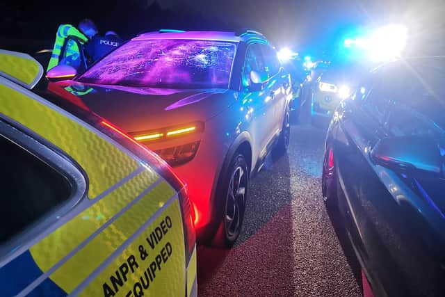 The driver allegedly ran over a police officer on the M55 at Kirkham last night (Friday, November 11)