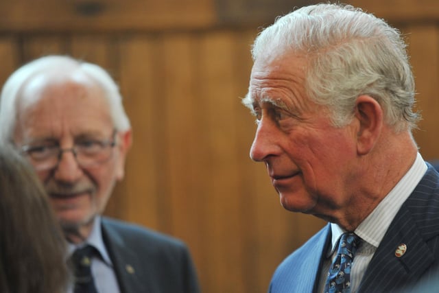 Prince Charles meets people from a variety of groups at The Old Courts, Wigan.