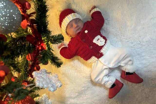 Baby Orlando James Thomson, born 21st December 2023, weighing 8lb 4oz.