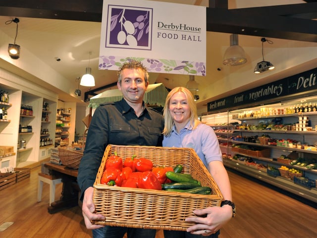 Owners Simon and Emma Holling at the cafe and food hall at Derby House, The Paddock