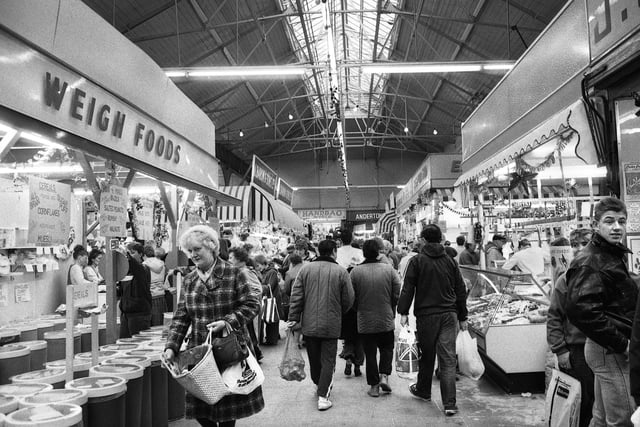The old Wigan market hall in December 1987.
