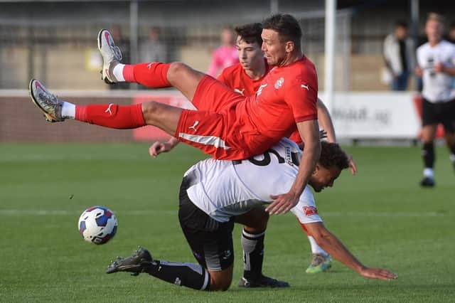Charlie Wyke in action at Bamber Bridge