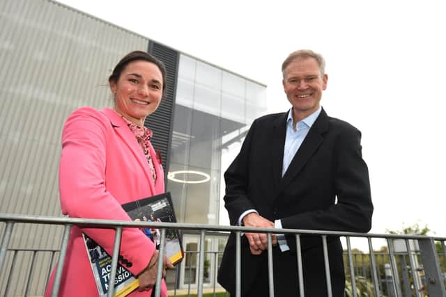 from left, Dame Sarah Storey, Active Travel Commissioner for Greater Manchester and project director at TFGM Richard Nickson