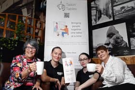 From left: Talkin' Tables founder Marjorie Hayward, Little Kitchen staff members Tia Burton and Martina Harrison and Wigan Talkin' Tables leader Sue Coutanche, at the Wigan Talkin' Tables session at The Little Kitchen, Grand Arcade, Wigan, every Tuesday 2pm-3pm. Talkin' Tables is a great way to find new people to talk to, for either a quick chat or a long natter, with the aim to reduce loneliness and isolation for people of all ages