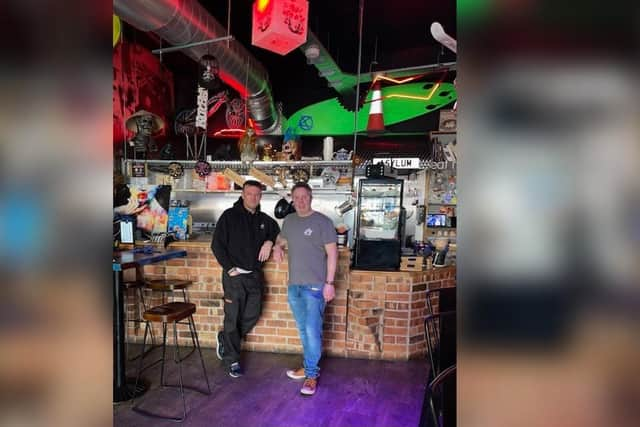 Paul Gray (left) and Martin Quinlan (right) in the galley style kitchen of Asylum, which also acts as a DJ booth on club nights