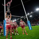Kai Pearce-Paul lifts the Betfred Super League trophy