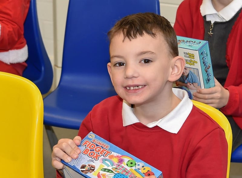 An excited Hope School student
