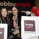 Happy customers at the new Hobby Craft store at Robin Retail Park, Wigan.