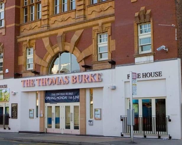 The grand frontage of the Thomas Burke Wetherspoons pub in Leigh