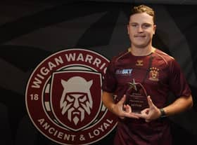 Jai Field received his award after being name RLWBA player of the year