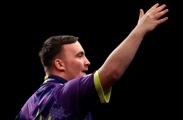 Luke Littler nailed a nine-darter on his Players Championship debut on Monday at Wigan's Robin Park Tennis Centre