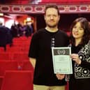 Scott Bradley and Natasha Hawthornthwaite celebrate at Hebden Bridge Film Festival