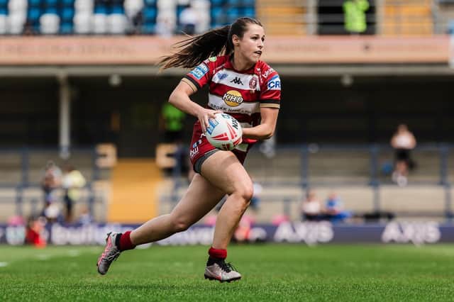Jenna Foubister in action for Wigan Warriors Women