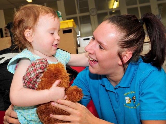 Cuddles from Early Years Practitioner, Jodie Radcliffe in the Toddlers Room