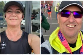 Wendy Green, 53, and Chris Roberts, 49, are training for the London marathon