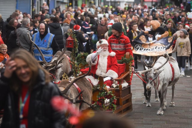 Santa on his sleigh.