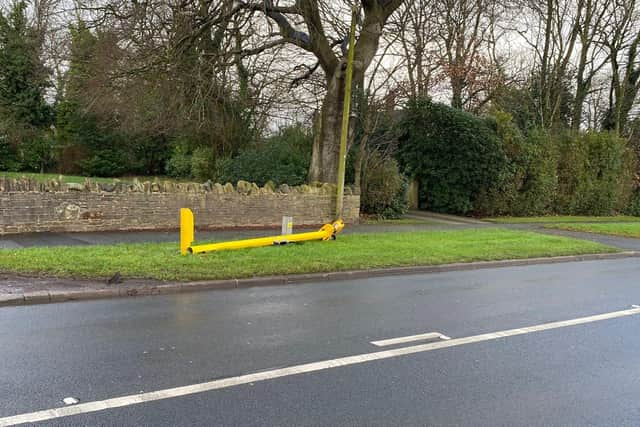 The fallen speed camera on Spring Road, Kitt Green