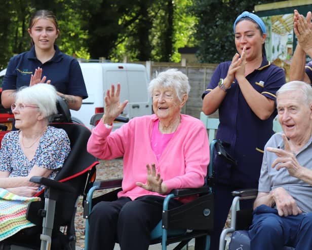 Residents and staff enjoy a Sports Day at Lakeside Care Home, part of the Standish Care Village.
