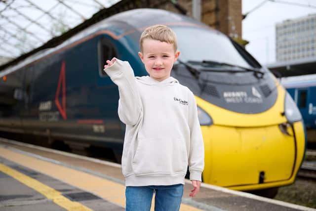 Daniel Rogerson, five, is a train "super fan"
