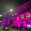 Wigan Town Hall previously lit up on Holocaust Memorial Day.