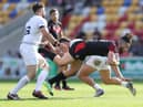 Ramon Silva in action for London Broncos at the Summer Bash