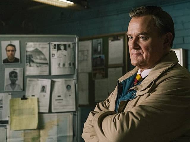 Hugh Bonneville stars as DCS Brian Boyce, attempting to track down the Brinks-Mat loot in the new series of BBC drama The Gold (Picture: BBC/Tannadice Pictures/Ana Blumenkron)