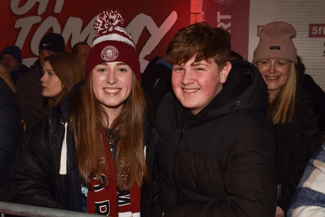 Wigan supporters gathered in the fan village before kick off.