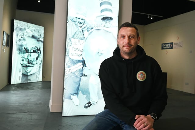 Neil Harris, business manager culture, art and heritage Wigan Council  - at Forward, Together, a new exhibition telling the story of the last 50 years of Wigan Borough.