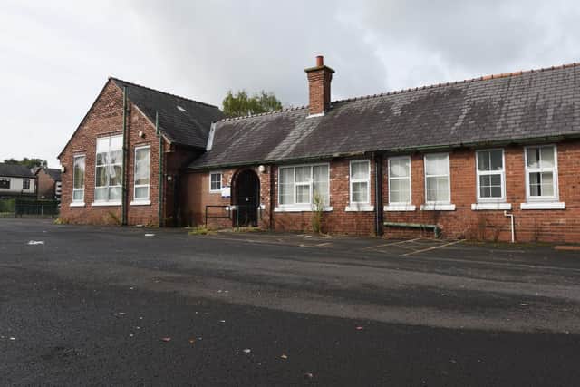 Exterior of the former Shevington Community Primary School building, Miles Lane, Shevington which is to be replaced by an extra care facility for over-55s