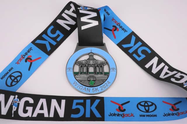 The 5k medal at the 2024 Run Wigan Festival
