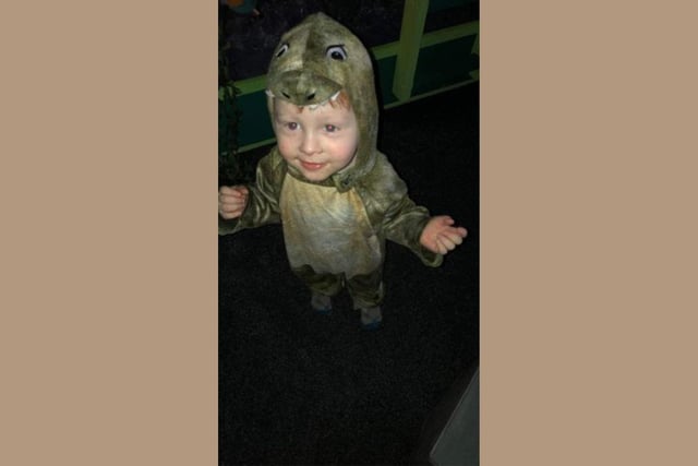 Frayzer, aged two, was a dinosaur for the day!