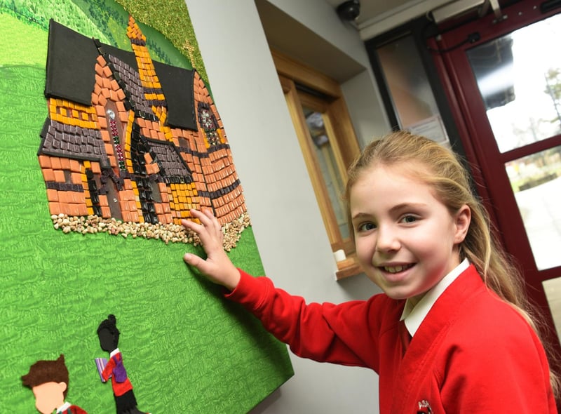 The school vision board in the school entrance was created by pupils with Prags from Cultural Educ-Asian, as they put the school vision into a piece of artwork for everyone to see.