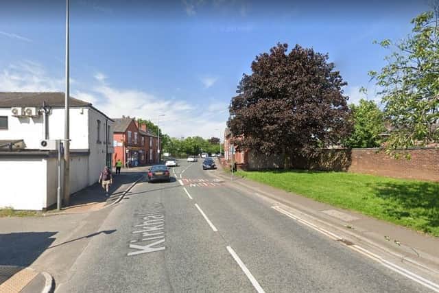 The collision happened on Kirkhall Lane in Leigh. Pic: Google Street View
