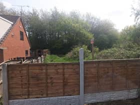 A row has broken out after this fence was erected on a footpath in Standish