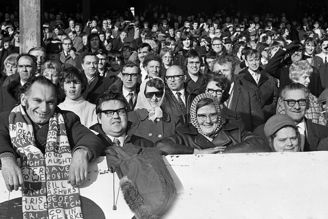 Wigan fans during a league match against Hull at Central Park on Sunday 12th of March 1972.
Wigan won the game 48-5.