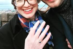 Cancer survivor Lilli Broadbent and George Kenyon got engaged at Edinburgh Castle