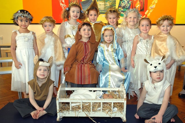St Jude's Catholic Primary School Reception and Nursery children in costume for A Wriggly Nativity, 2009.