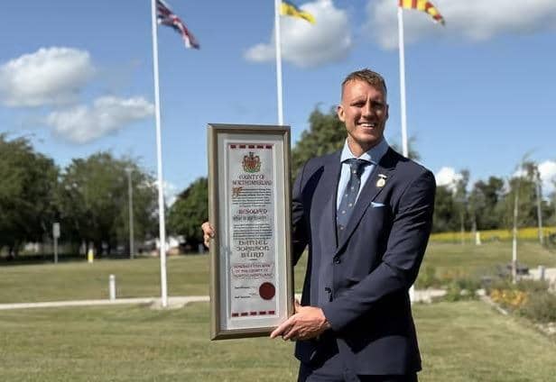 Dan Burn receives the Freedom of Northumbria