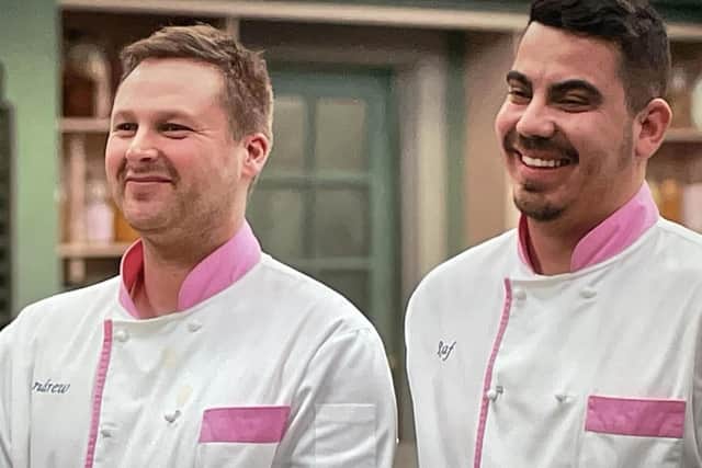 Andrew Harwood (left) and Raf Perussi were highly praised by judges on the Bake-Off: The Professionals