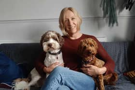 Bryonie Shaw, chief executive of Age UK Wigan Borough, with her dogs