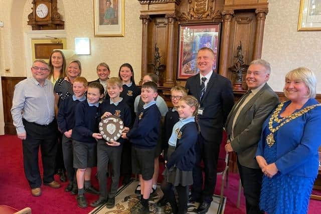 The Junior Speaks winners in the mayor's parlour