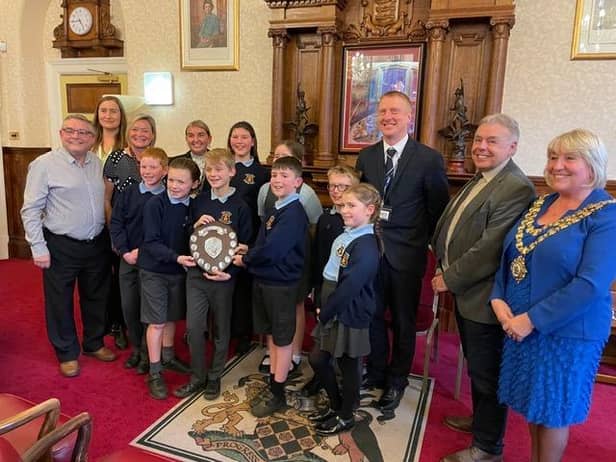 The Junior Speaks winners in the mayor's parlour