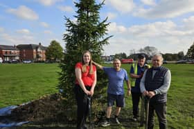 Councillors Laura Flynn, Chris Ready and Ron Conway with Colin Holland from the Forum of Aspull, Whelley and New Springs (FAWNS)