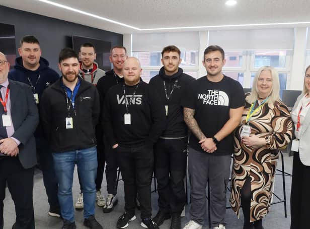 The first group of mechanical engineers from Kraft Heinz with College Lecturer, Chris Yates on far left, Training and Development Manager at Kraft Heinz (Kitt Green site), Marianne Thompson – second from right. Head of Apprenticeships at the College, Sarah Boyd – far left