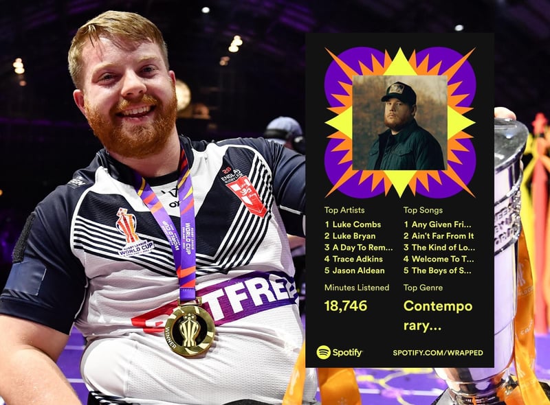 Wheelchair Rugby League World Cup winner Declan Roberts is also a Luke Combs fan.