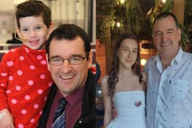 Left: my favourite news picture ever: meeting Emma Hooling off the plane at Manchester Airport in March 2012 after her six months of immunotherapy. Reunited for Emma's 18th birthday party at the Boars Head, Standish