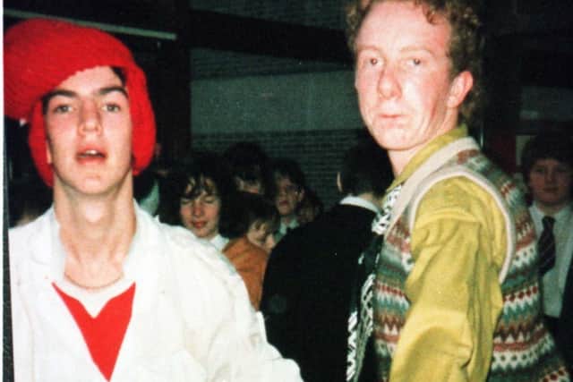 Richard Ashcroft, left, at a party at Up Holland High School