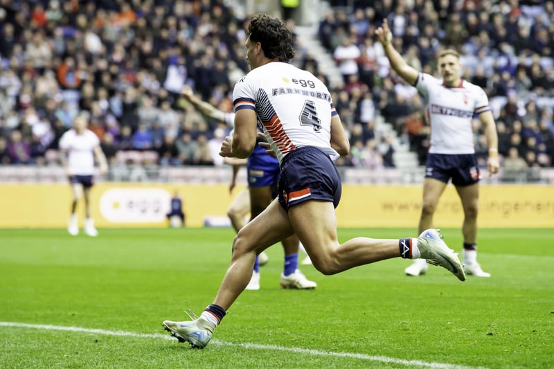 Among England's top performers in the win, with the game's opening try just seven minutes in and a fantastic assist for Victor Radley in the second half. A solid afternoon for the Wigan St Pats junior