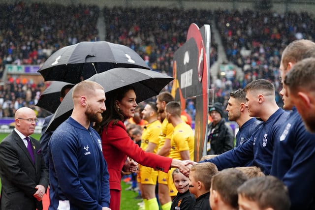 The Princess of Wales meeting the England players